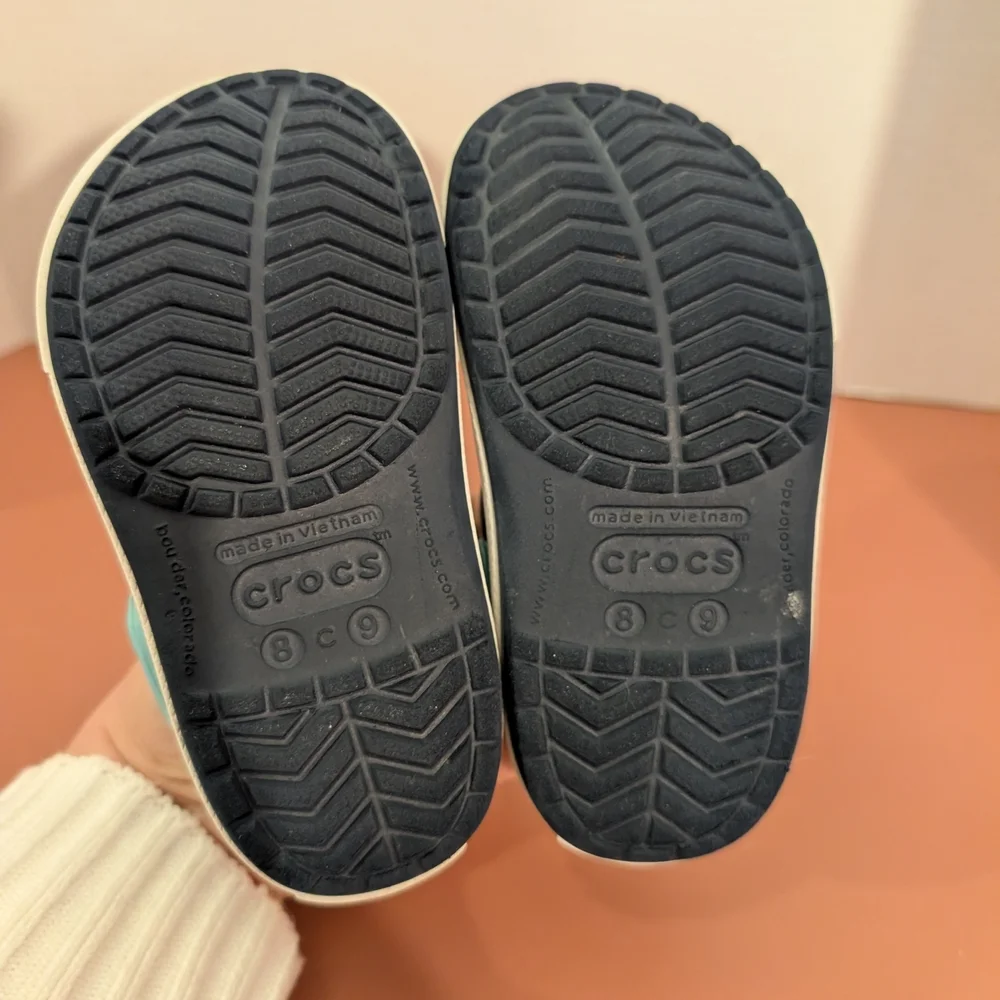 Crocs Crocband II Navy, Light Blue and White Clog in Size c 8/9